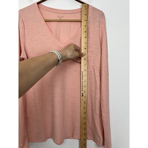 Garnet Hill Women's Small Long Sleeve Crew Neck Top 100% Organic Pima Cotton Tee - Picture 3 of 10